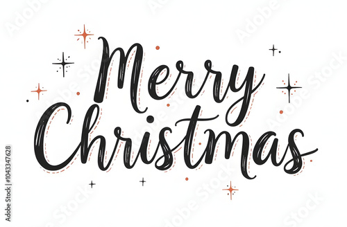 Christmas greetings written in a fancy font. The letters are black, the background is white.