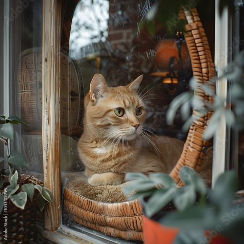 Cat Resting by Window in Cozy Corner