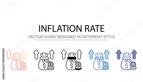 Inflation Rate icon design with white background stock illustration