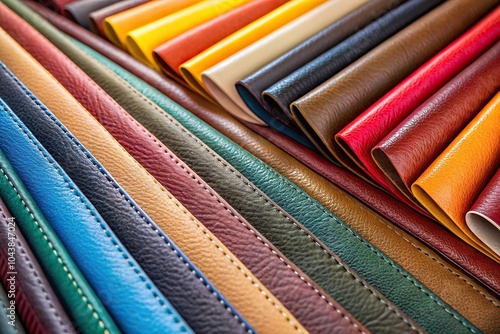 Sample of colored leather in a legitimate or synthetic leather catalog