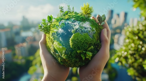 Environmental technology concept. Sustainable development goals. Sustainable planet trend and bio-economy to limit climate change and global warming. Sustainable options for customer. Green business.