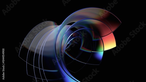 Abstract background design, iridescent futuristic shape, 3d render