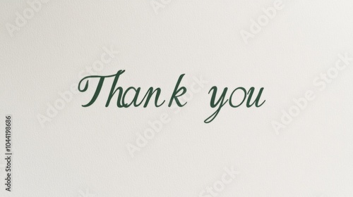  Elegant cursive thank you message in a simple font, featuring a green color palette on a clean white background, perfect for expressing gratitude in a stylish way.