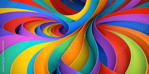 multicolor wallpaper representing helical shapes in relief.