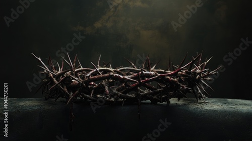 Crown of thorns representing death and resurrection highlighting themes of sacrifice and redemption