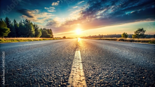 Silhouette of textured bumpy road surface with rough gritty texture