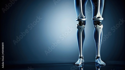 Silhouette complete explanted knee prosthesis consisting of distal and proximal parts