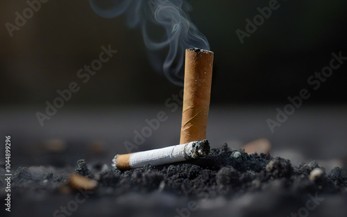 extinguished cigarette concept stop smoking, healthy lifestyle