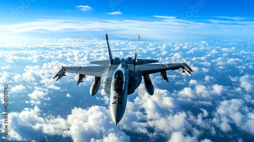 Two fighter jets fly in formation above the clouds.