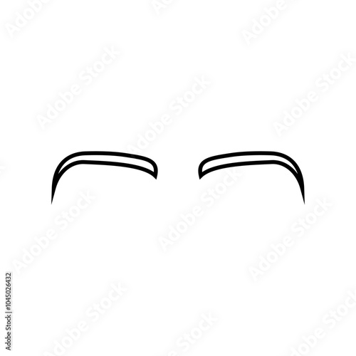 Brows icon vector. Eyebrow illustration sign. Forehead symbol or logo.