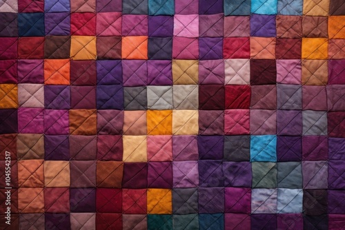 Top view photo of a quilt pattern patchwork.