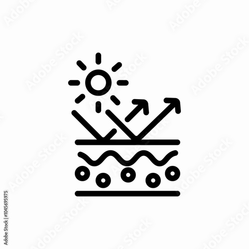 reflect ultraviolet radiation icon sign vector