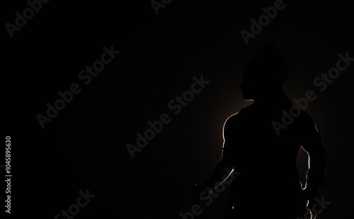 Silhouette of Lord Hanuman with weapon Gada 