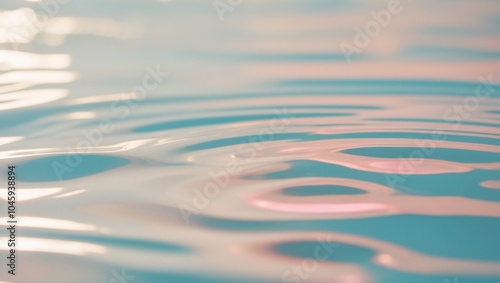 calming pastel blue and pink water ripples in holographic style.