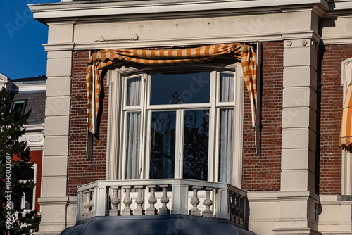 Eclectic-style villa opposite Rijksmuseum. Villa Weteringschans 24 was built in 1878 - 1880 between the Weteringschans and the Singelgracht. Amsterdam, The Netherland. 