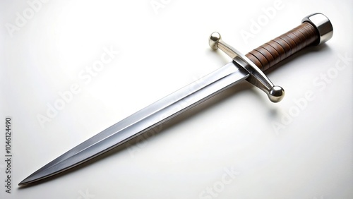 Steel dagger and cutlass on white background