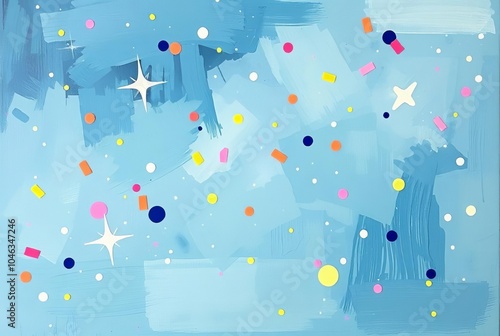 Stellar Constellations A whimsical abstract piece with soft brus