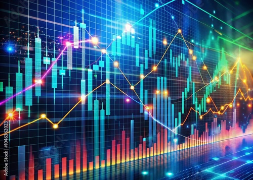 Dynamic Digital Landscape - Stock Market Fluctuation & Financial Chart Indicators