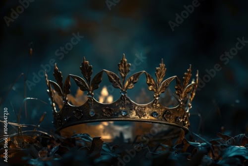 Dark background with golden crown