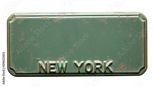 A license old metal plate antique vintage new york 1934