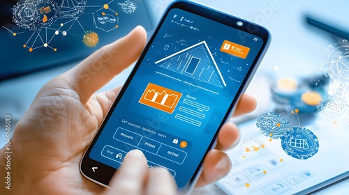 Mobile banking app interface showcasing features for loan applications and payment transfers highlighting the convenience and accessibility of digital financial services