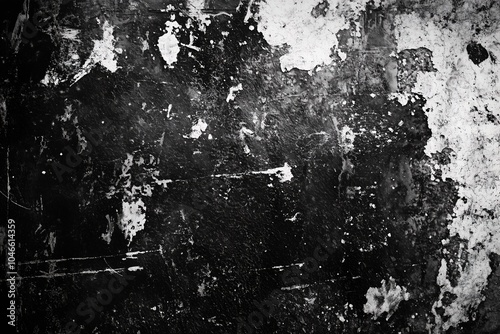 Abstract Grunge Texture Vector Illustration, Black and White Grainy Scratch Backdrop, Gregorian Style Design Element