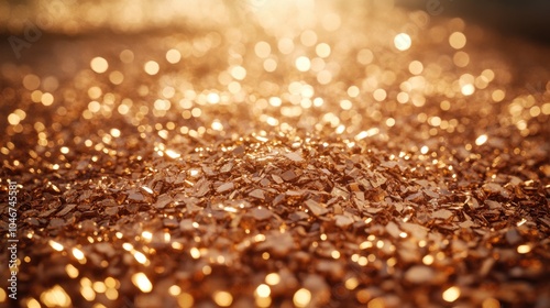 Copper mine with excavators working, raw copper pieces spread across ground, sunlight reflecting off mineral, capturing unrefined material essential for batteries