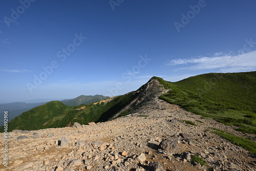 Climbing mountain ridge, Nasu, Tochigi, Japan