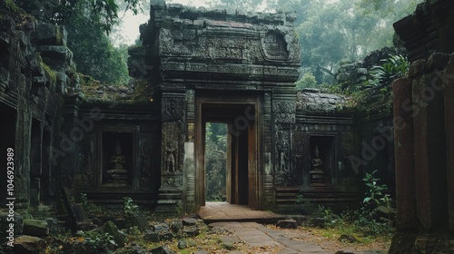 Angkor Thom: Stone Gateway to Ancient Khmer Temple in Siem Reap, Cambodia