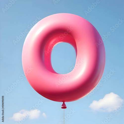 letter O pink balloon isolated