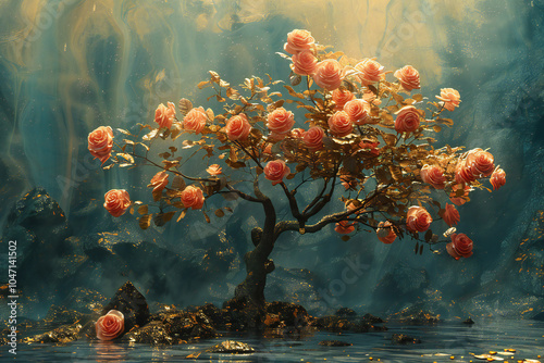 Imaginary Rose Tree Landscape