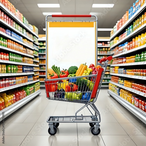 shopping cart in supermarket