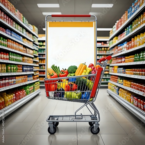 shopping cart in supermarket