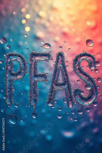 creates pfas acronym water bubbles colorful background artistic purposes