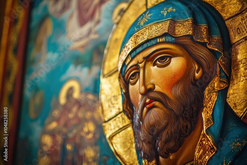 Ornate Traditional Orthodox Christian Icon Painting