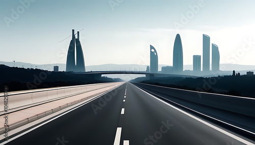 barcelona skyline highway leading city alien invasion disaster