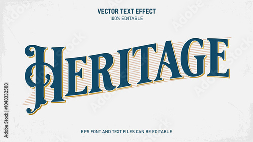 Heritage style vintage editable text effect