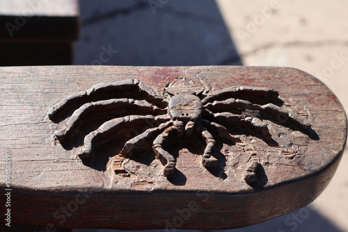 Spider Engraved on Wood