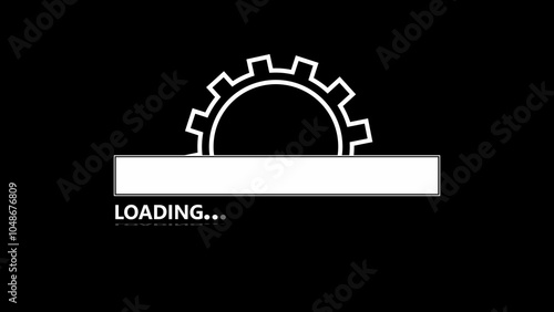 Loading bar icon illustration on black background. processing. and finishing proses 