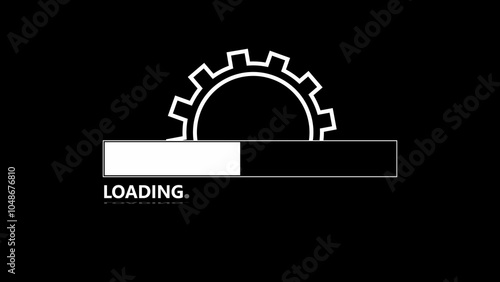 Loading bar icon illustration on black background. processing. and finishing proses 