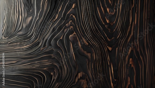 Dark wenge wood texture with natural curls for an organic design