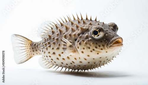 Pufferfish on white background isolated