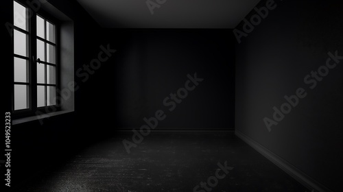 Artistic Dark Room with Texture Details for a Stylish Background. Generative AI スタイリッシュな背景に適したテクスチャのディテールが際立つアーティスティックな暗い部屋。