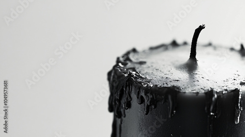 black wax candle wick close up image moody still life photography candle lighting dark candle black candle candle wick close up candle black wax burning candle