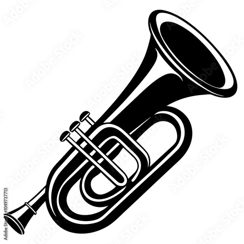 baritone horn isolated on white