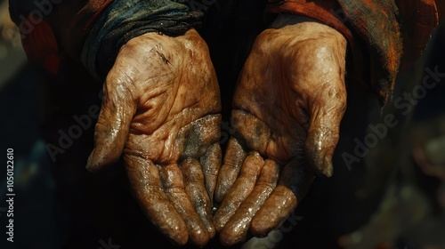 Hands of beggar