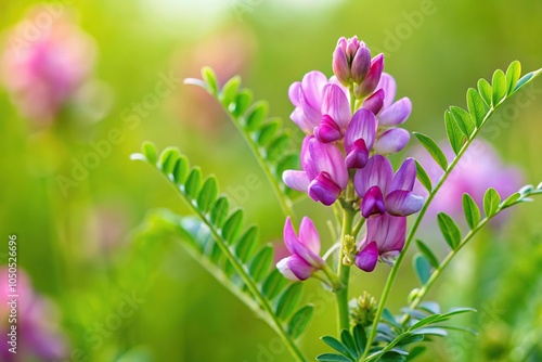 Detail of common vetch flower with beautiful blurred background