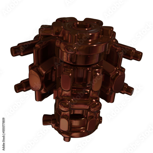 Metal abstract object, 3d render