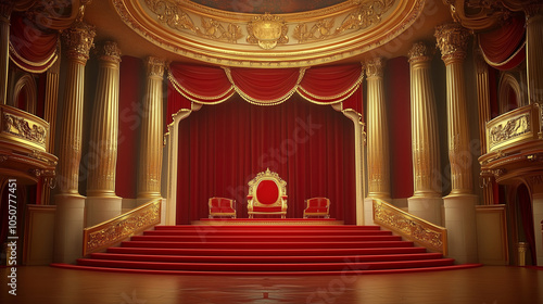 Royal Throne Room Theatre Stage Scene