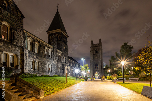 University of Toronto campus at night